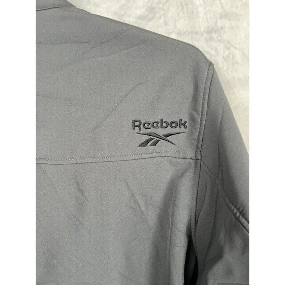 Reebok Mens Fleece Lined Outerwear Softshell 3 Outer Zip Pockets Jacket Coat 2XL